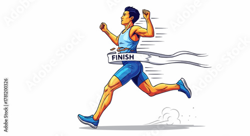 Runner crossing finish line