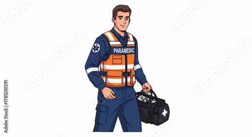 Paramedic with a medical bag.