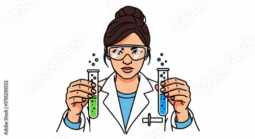 Scientist and science experiment