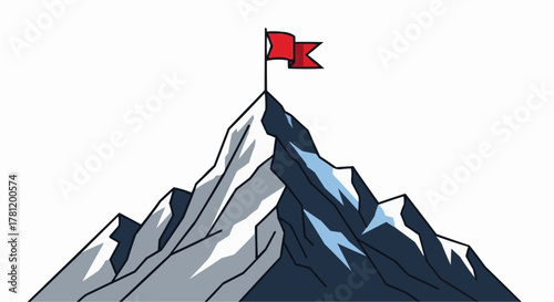 Flag at mountain top.