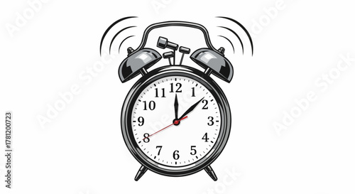 Alarm clock ringing loudly.