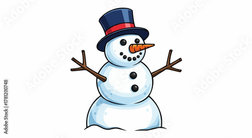 Snowman in winter season.