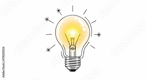 Illuminated light bulb.