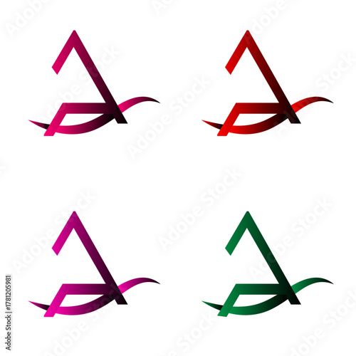 Stylized A Monogram Logos  4 Wave Variants for Dynamic Branding.ai