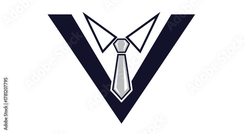Stylized logo of a suit with a tie forming a V shape.