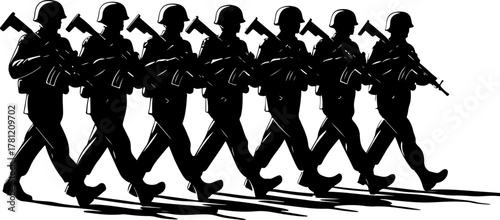 Marching Soldiers Silhouette Illustration