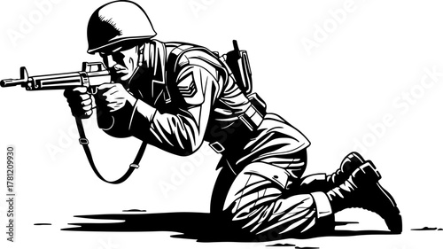 Marching Soldiers Silhouette Illustration