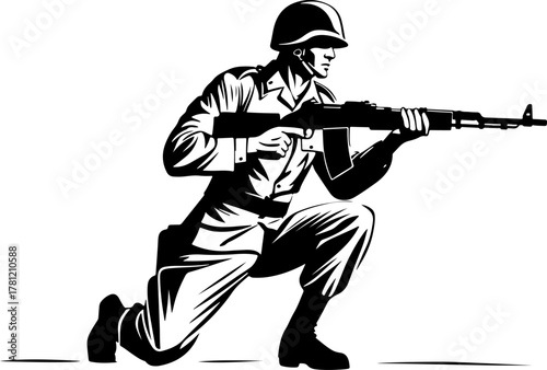 Marching Soldiers Silhouette Illustration