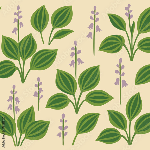 Hostas Perenial Flower Leaf Leaves Flora Gardent Hosts Summer Fall Spring Natural Blossom Bloom Vector Print Design