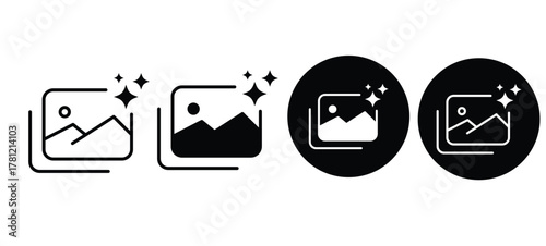 Gallery icon vector set. photo album icon eps10.