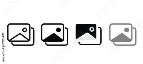 Gallery icon vector set. photo album icon eps10.