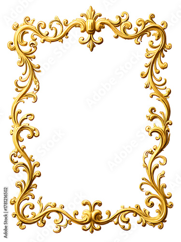 Ornate golden decorative frame baroque