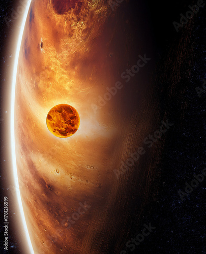 planet Venus in space