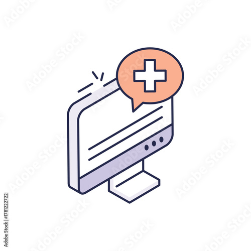 Online Medical Chat vector icon