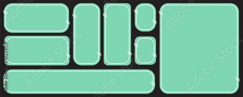 Set of vector quote frames. Colored speech bubbles. Empty text field. Flat design. Vector.