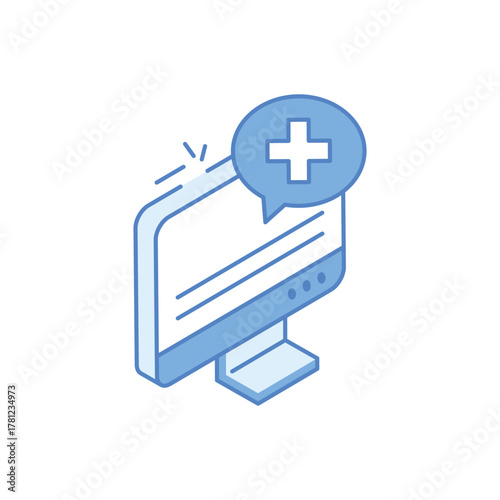 Online Medical Chat vector icon