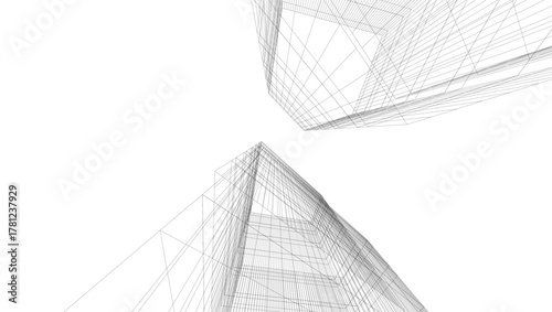 Modern architecture vector 3d illustration