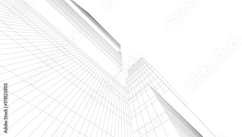 Fototapeta Naklejka Na Ścianę i Meble -  Modern architecture vector 3d illustration
