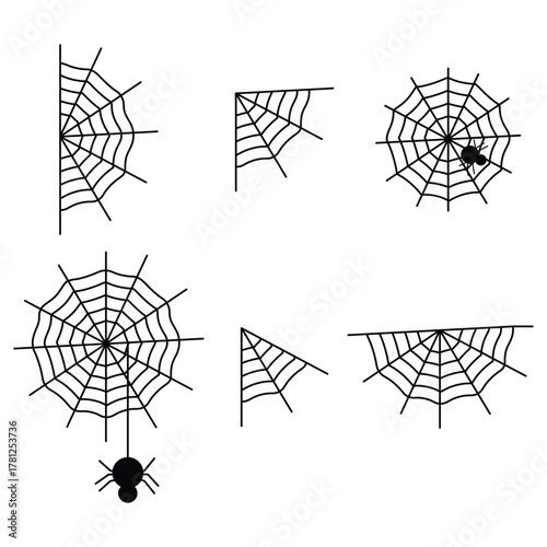 Spider Halloween witch decoration web icon. Spider web vector. doodle sketch for holiday spooky scary party.