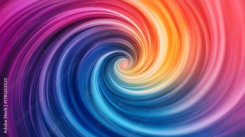 Obraz premium A vivid abstract swirl with various colors creating a dynamic and visually appealing composition.