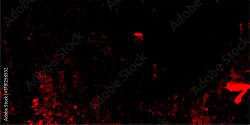 Gloomy black and red colors background for design. Abstract vintage of old surface texture background. dust particle and dust grain on black Horror bloody creepy background. Metal texture with scratch