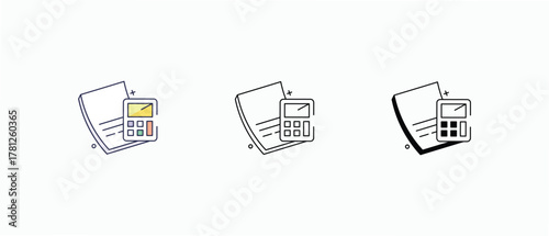 Calculation icons set vector stock illustration