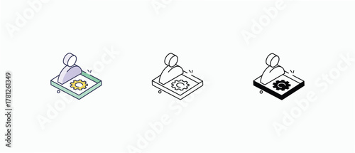 Engineering Website icons set vector stock illustration