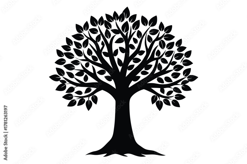 Naklejka premium tree vector icon silhouette illustrations