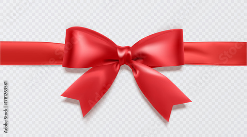 Vibrant Red Satin Bow for Gifts and Celebrations
