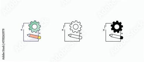 Prototyping icons set vector stock illustration
