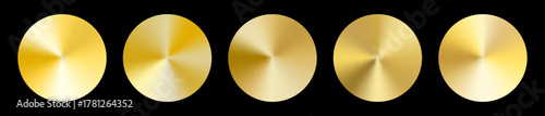 Gold swatch pack featuring smooth gradient effects. Metallic plate surfaces gleam with warm gold gradient shine.
