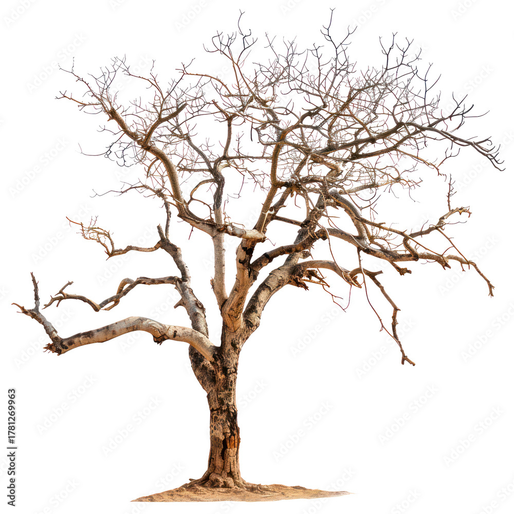 Obraz premium Dry Dead Tree Isolated on transparent Background