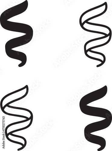 Isolated streamer swirl icon, festive ribbon twirl illustration, new year celebration decoration, party swirl vector design for invitation templates, event posters, and festive graphics