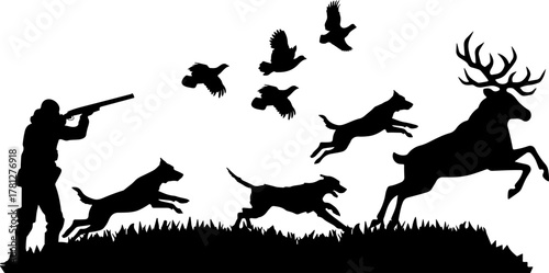 Deer svg, Buck svg, Hunting deer svg, Hunting svg, Forest svg  Hunting dog Svg, Forest silhouette svg, Duck Hunting svg, Birds svg, Dove Svg, dog svg, 