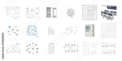 Architectural Technical Drawings and Diagrams blueprints