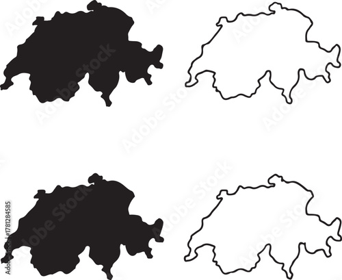 Isolated Switzerland map icon, Alpine country vector, travel tourism illustration, educational geography element, navigation map design for presentation and infographic