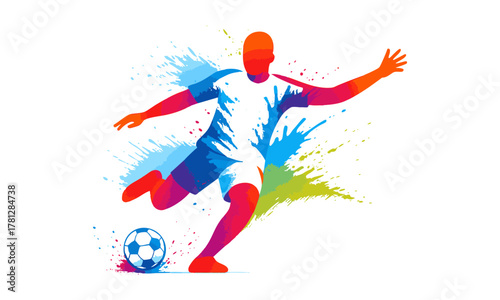 Minimal Vector Soccer Shot Composition Vector illustration, easily editable.