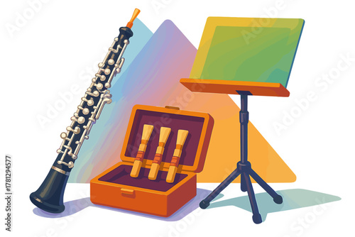 Vintage radio transmitter box with antenna connected to a purple speaker