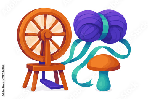 Brightly colored lotus flower with burning incense and prayer beads for meditation