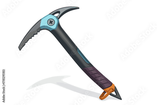 Stylized cast iron skillet with wooden spatula and fresh green herb sprig on white background