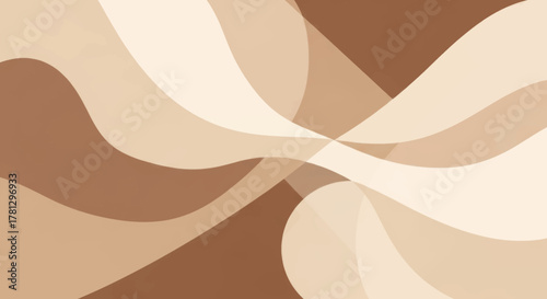 abstract flowing waves of warm sepia tones, a captivating blend of organic shapes and smooth curves creating a sense of gentle movement and tranquil depth