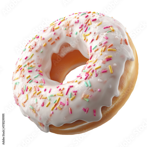 Colorful Sprinkles Adorn a Delicious Donut Ready to Be Enjoyed for a Sweet Snack