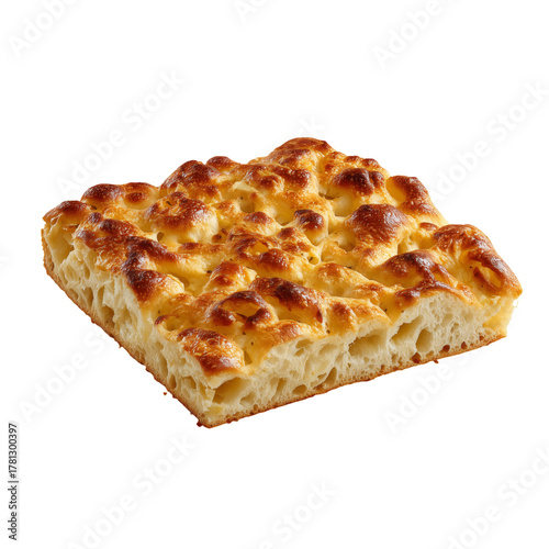 Freshly Baked Focaccia Bread Topped With Herbs and Olive Oil Served on a Wood...