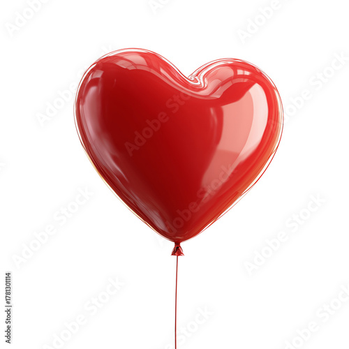 Heart-shaped Red Balloon Floats Gently in Bright Indoor Setting During Celebr...