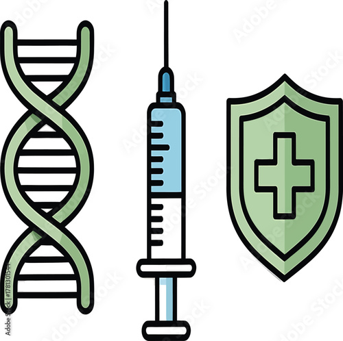 Medical syringe symbol vector illustration for healthcare design