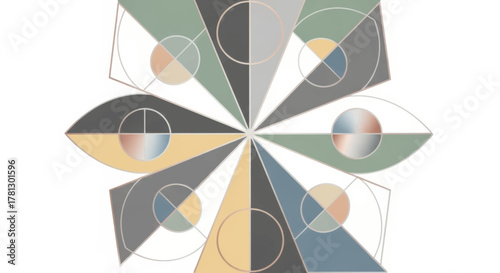 Geometric Floral Pattern in Earth Tones with Subtle Gradient Accents