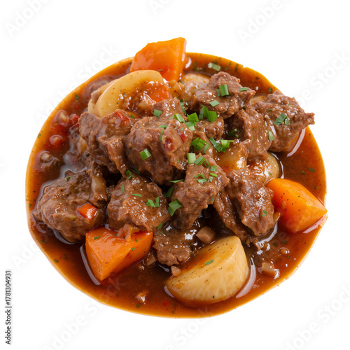 Hearty Beef Stew With Vegetables Served in a Bowl During a Cozy Meal
