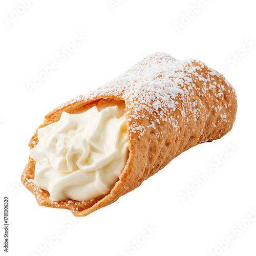 Delicious Creamy Dessert Filled With Sweet Filling and Dusted With Powdered S...