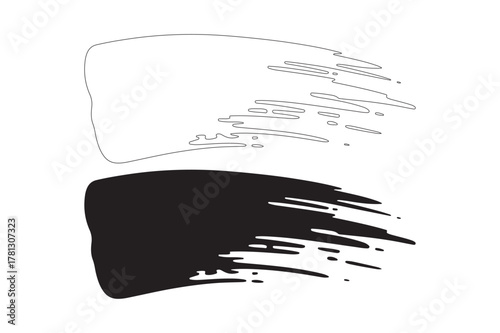 Bold black and white brush stroke contrast