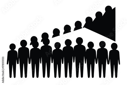 population decline vector icon silhouette